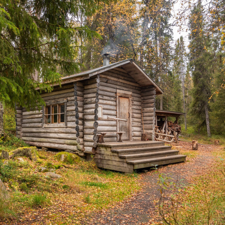 Holzhütte im Wald