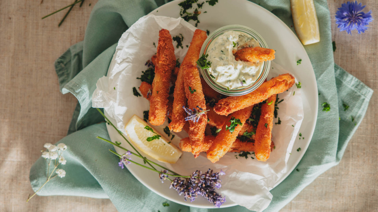 Spargelkroketten mit Frischkäse