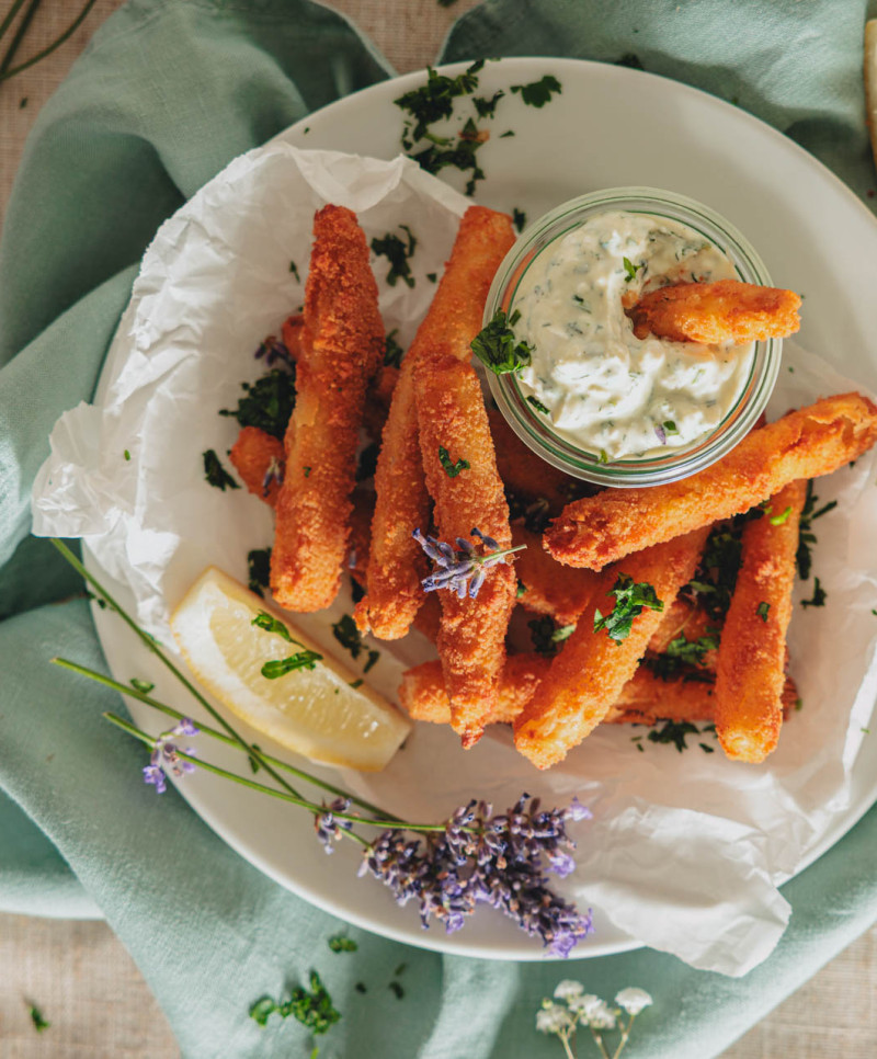 Spargelkroketten mit Frischkäse